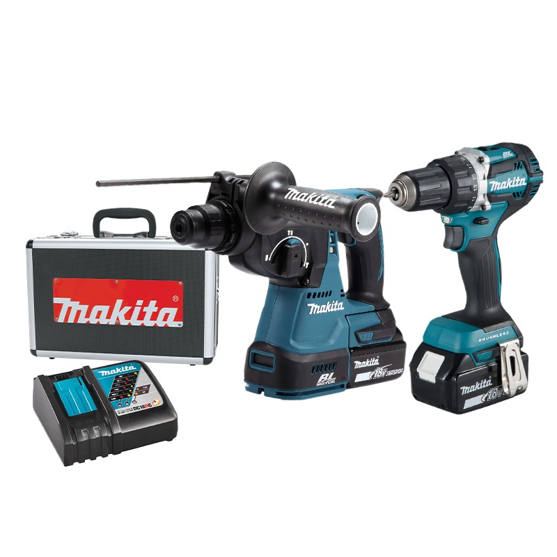 Bộ máy khoan bê tông và máy khoan vặn vít Makita DLX2425TX1