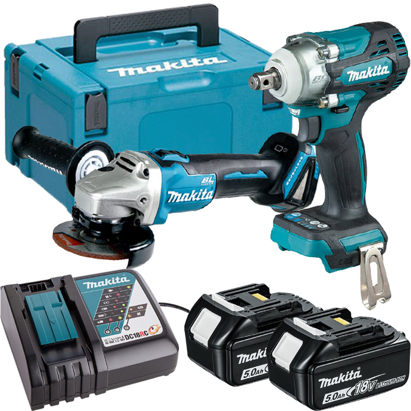 Combo Máy Vặn Bu Lông Và Máy Mài Góc Dung·Pin Makita DLX2406TX1