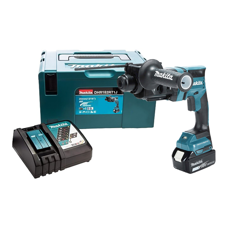 Máy khoan bê tông dùng pin 18V Makita DHR182RT1J (1 Pin 5.0Ah, Sạc nhanh)