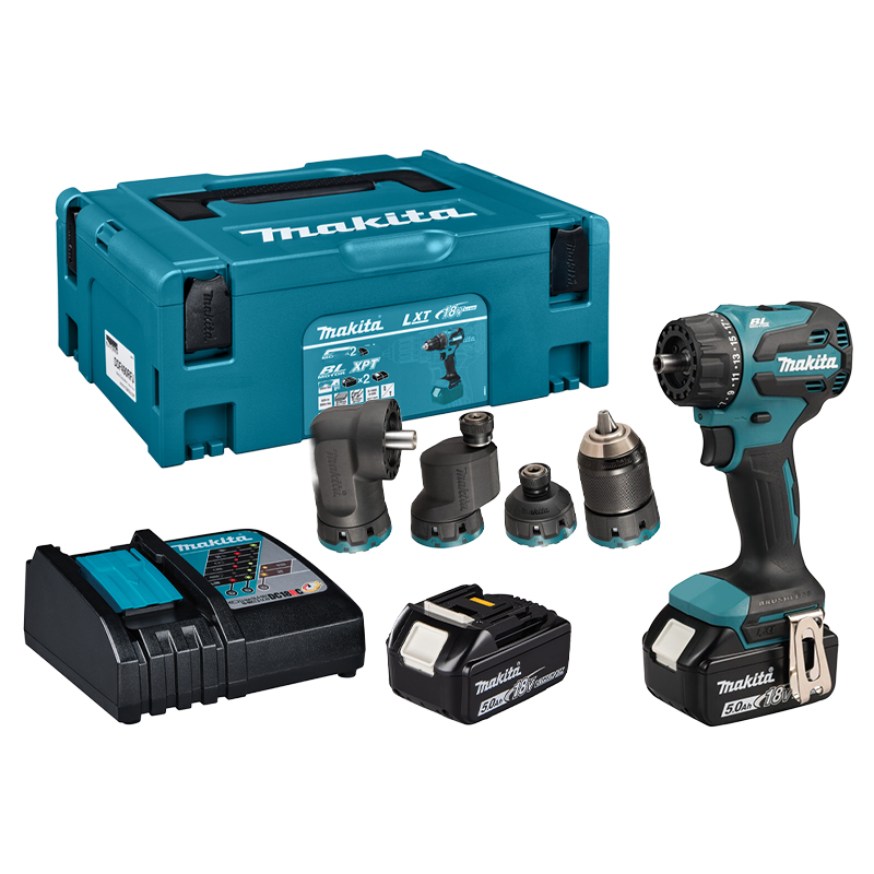 Máy khoan vặn vít 4 đầu dùng pin Makita DDF491RTJ (2 Pin 5.0Ah, 1 Sạc nhanh)